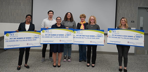 3MT 2023 prize winners and judges